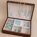 Ethnisches Vintage-Schmuckset aus Legierung mit künstlichem Türkis, Halsketten und Ringen - 6220601HB款式