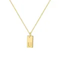 Collar de cadena box dorado minimalista con un colgante rectangular con letra U - Letra U