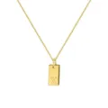 Collar minimalista de cadena de caja dorada con un colgante cuadrado letra X grabado - Letra X