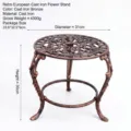 Portafiori in ghisa vintage con motivi eleganti per decorazione. - Rotondo Largo / Rame