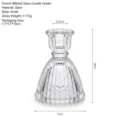 Piccolo portacandele nordico in vetro a coste trasparente cristallo 9cm per la casa - Portacandele in Vetro a Costine Francese - Piccolo