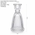 Elegante portacandele in vetro a coste francese taglia media con altezza di 15 cm - Portacandele in Vetro a Costine Francese - Medio