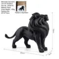 Escultura de león moderna de resina negra, figura de animal minimalista decorativa - Estilo León de Pie (8778) / Negro mate