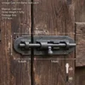 Pestillo de puerta de hierro fundido negro vintage con acabado antiguo para puertas de madera - Pestillo de Superficie (7075) / Negro Vintage (7075)