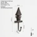 Patère vintage en fonte en forme de pin avec vis de montage et chevilles murales - 6868 bonsai hook