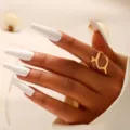 Elegant irregular gold-plated open ring in minimalist 'ins' style for women - Gold Streamline Style (5710501)