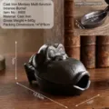 Vintage-Aschenbecher aus Gusseisen in Affenform mit Größenangaben für Räucherwerk - Affenkopf-Stil (8955) / Bronze