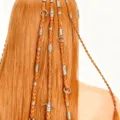 43-piece silver metal hair jewelry set featuring engraved cuffs for DIY dreadlocks and braids - 43 Pieces/Pack / Silver