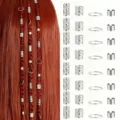 Set of 40 silver DIY dreadlock hair jewelry rings and cuffs for braided extensions - 40Pcs Pack / Silver