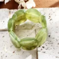 Elegante pulsera de eslabones de resina acrílica jaspeada verde con estilo minimalista - Estilo de Eslabones Ovalados Curvos (6800101)