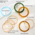 Elegante conjunto de brazaletes de resina y acrílico en varios colores y tallas - Estilo de Anillo Liso Simple (6714502HB)