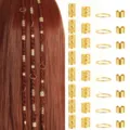 40-piece set of golden hollow hair cuffs and rings accessories for DIY dreadlocks - 40Pcs Pack / Gold