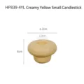 Modern creamy yellow ceramic candle holder with dimensions 6.2cm by 4cm - Mushroom Candle Holder (HP839-4YL) / S / Milk Yellow