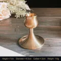 Vintage brass-finished aluminum candlestick holder for romantic dinner table decor - Retro Brass Candlestick (6211) / H 7cm x D 6.5cm