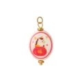 Keramik Cartoon Pony Glückstasche Anhänger, doppelseitig bedruckt DIY Schmuck Charm. - Rosa