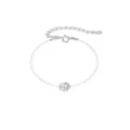 Detailansicht des transparenten Angelschnur-Silberarmbands mit einem funkelnden Zirkonstein. - Armband / 1 ct