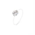 Exquisite clear invisible fishing line ring with brilliant round solitaire diamond detail. - Ring / 1 Carat-Size 5