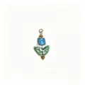 Ciondolo a tulipano in ceramica blu gioiello artigianale charm collana accessorio variante. - Celeste