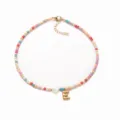 Bunte Perlenkette mit klobigem Buchstaben E Anhanger im bohemischen Stil Modeschmuck - Buchstabe E