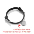 DIY Schwarzes Kordelarmband mit Edelstahl Plakette fur Personalisierte Gravur Neu - Mit Anhänger / Einzeln / Schwarz