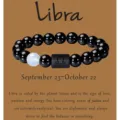 Libra schwarzer Achat Perlenarmband Naturstein Sternzeichen Schmuck fur Paare 10mm - Waage
