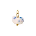 Colgante de gato de la suerte de cerámica DIY collar nicho pendientes accesorios joya - Gato tumbado azul y blanco