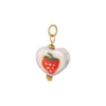 Handgemachter Keramik Erdbeere Herz Anhänger für DIY Schmuck Herstellung und Kette - Herz & Erdbeere Stil