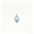 Handgemachter Keramik Blumen Anhänger Detail, blau weiß Porzellan Stil DIY Schmuck Zubehör. - Blau-Weiß Blumenmuster Stil / Blau
