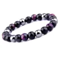 Mehrfarbiges Tigerauge Edelstein Energie Yoga Perlen Armband fur Damen und Herren Alltag. - Buchstabe C