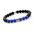 Bracelet de perles zodiaque Poissons avec perles mates noires et perles de jaspe - Poissons