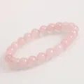Natürlicher Rosa Kristall Perlen Armband für Damen, elastischer Edelstein Schmuck Geschenk. - Rosa Kristall