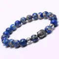 Bracelet Perles Bouddha Pierre Naturelle Bleue Homme Yoga Guérison Mode Style Variante - Royal Blue Imperial Stone