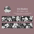 Dekoratives PET-Glitzerband mit schwarz-weißem Iris-Blumenmuster für Scrapbooking - Iris Schatten / Rolle