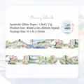 Ruban washi scintillant avec paysage de Memory Island pour la décoration de scrapbooking - 3. Île de la Mémoire / 30mmx2m