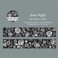 Cinta decorativa PET blanca y negra con rosas y acabado brillante para álbumes - Noche de Rosas / Rollo