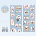 Ruban Washi Mur de Photos Vintage avec Illustrations d'Anges et Livres, Rouleau 80mm x 2m - Bookstore reading / 80mm*2m