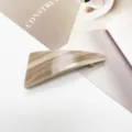 Detail of minimalist resin hair clip with elegant brown marble texture finish - Light Coffee Marble (18)