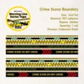 Retro Story warning caution tape PET sticker for journaling and DIY crafts, 5cm x 2m. - Crime Scene Iridescent