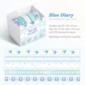 Coffret de rubans adhésifs washi Blue Diary série Sugar Fantasy avec effet pailleté - 5 Rouleaux / Journal Bleu