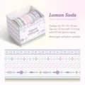 Set de rubans washi série Sugar Fantasy avec film de sable pailleté et motifs pastel - 5 Rouleaux / Rêve au Clair de Lune