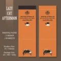 Bloc de notas vintage naranja serie Coffee Taster con ilustraciones de gatos - Tarde de Gato Perezoso / 50 Hojas