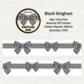 Black and white checkered gingham bow PET tape for DIY scrapbooking decoration - Black Checkered Bow (6205794010899) / 3.5cmx2m / Black Grid