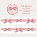 Retro Story pink gingham bow PET decorative tape for DIY journaling scrapbooking stickers - Pink Checkered Bow (6205794010901) / 3.5cmx2m / Pink Grid