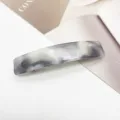 Élégante barrette à cheveux rectangulaire en acétate marbré gris pour coiffure féminine - Motif Marbre Blanc (5)