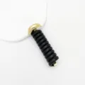 High-end black telephone wire hair coil with gold metal accent for bubble braids - Style B Gold