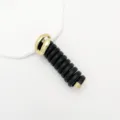 Chic black spiral telephone wire hair tie featuring an elegant gold-toned metal clasp - Style C Gold