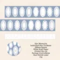Lace pattern white kraft paper tape in light blue 38mm x 2m for journaling DIY - 1. Light Blue Chronicle