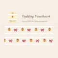 Adorable Pudding Sweetheart pattern decorative PET tape for DIY journal decoration - 30mmx2m / Pudding Sweetheart