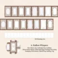 Decorative white kraft paper tape with lace border designs, Whispering series loop sticker - 6. Endless Whispers