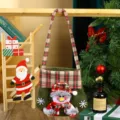 Christmas fabric gift handbag with cute snowman design, perfect for holiday candy and apples. - Snowman